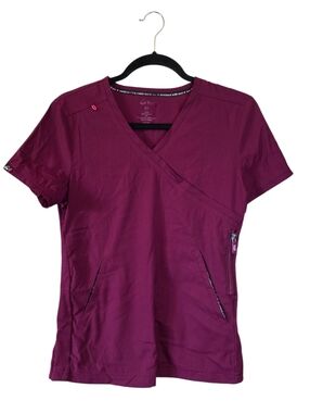 Koi Lite Serenity Scrub Set | Mock Wrap Top & Peace Pants | Wine/Grape, XS/S